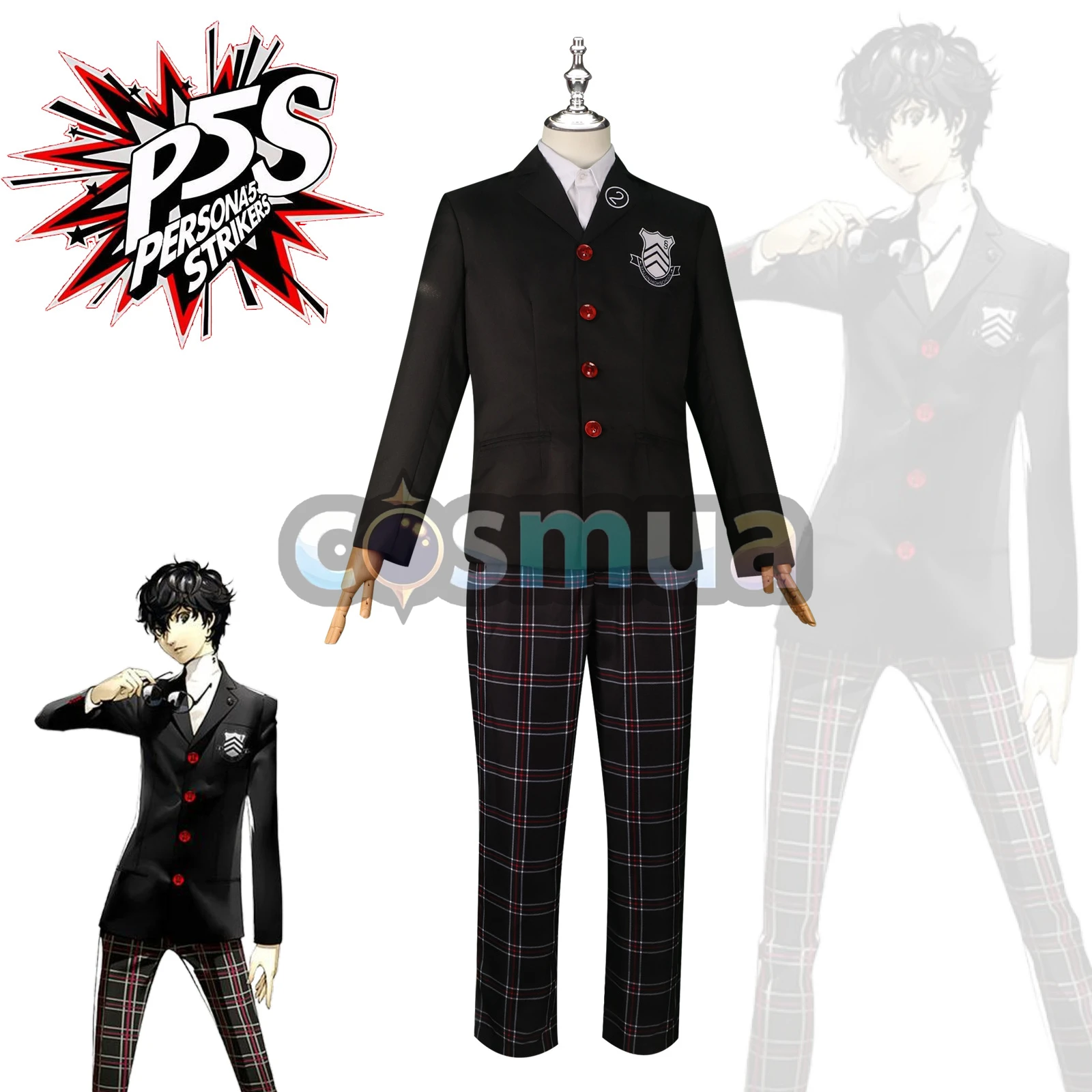 ペルソナ5 雨宮蓮＆新島真＆高巻杏 JK制服コスプレ衣装セット｜学生服コーデ【即納】