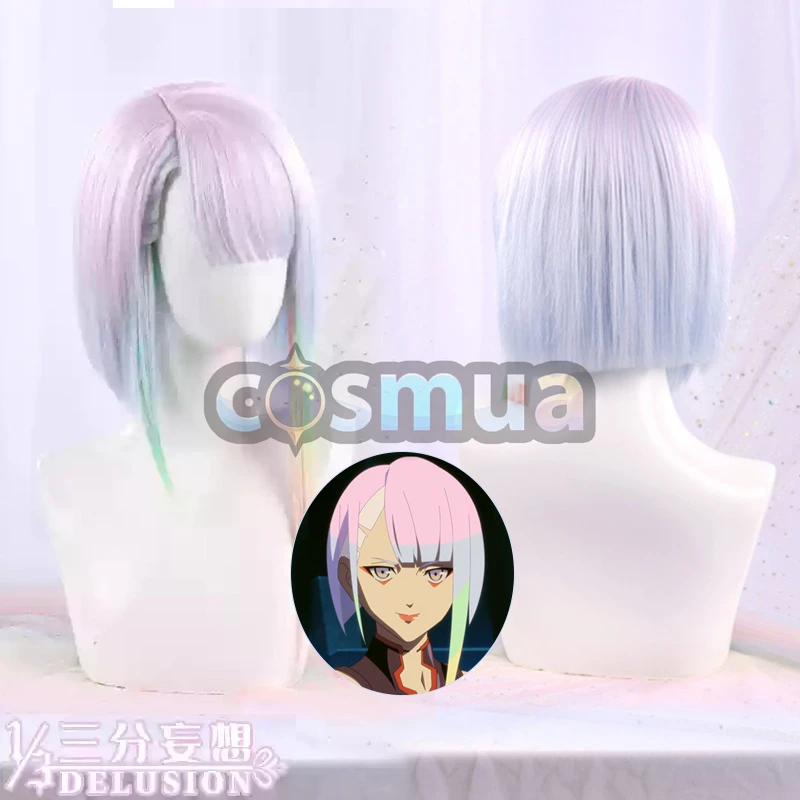 三分妄想13Delusionサイバーパンクエッジランナーズ ルーシー コスプレ ウィッグ コスチューム