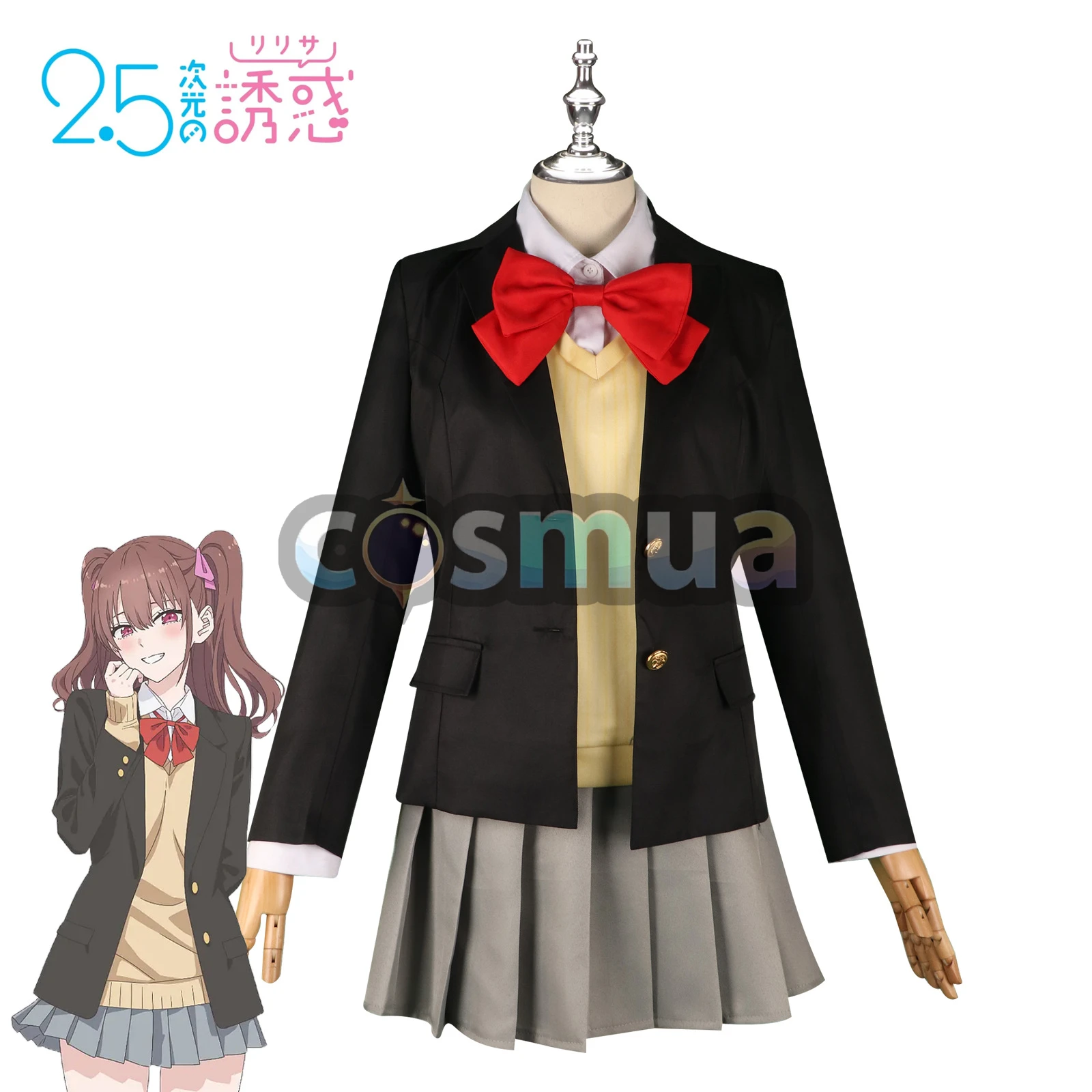 【清楚系・即納】2.5次元の誘惑 天乃リリサ＆橘美花莉 JK制服コスプレ｜清新スクール風衣装セット