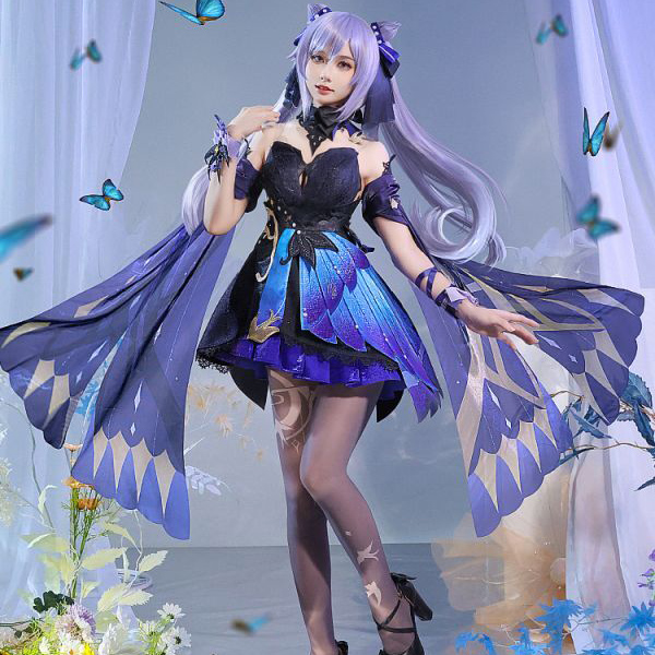 三分妄想13Delusion原神 Genshin 刻晴スキンー霓裾の舞 コスプレ衣装靴 コスチューム